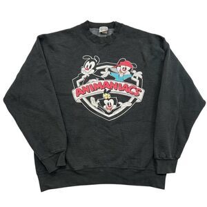 Vintage Animaniacs Warner Bros 1993 Sweatshirt Black Women's Size Large